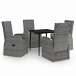 vidaXL Garden Dining Set in Gray and Black