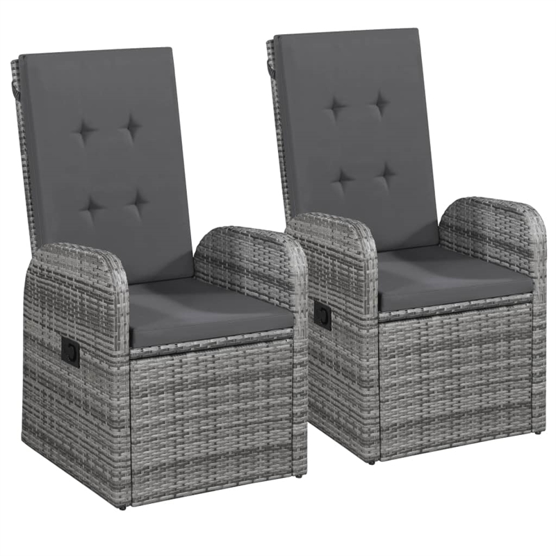 vidaXL Garden Dining Set in Gray and Black