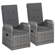 vidaXL Garden Dining Set in Gray and Black