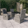 vidaXL Garden Dining Set in Gray and Black