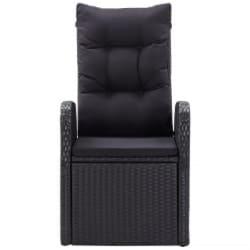 vidaXL Garden Dining Set in Black With in Black Cushions