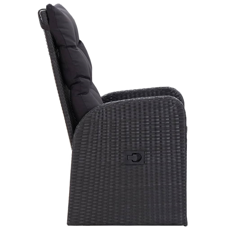 vidaXL Garden Dining Set in Black With in Black Cushions