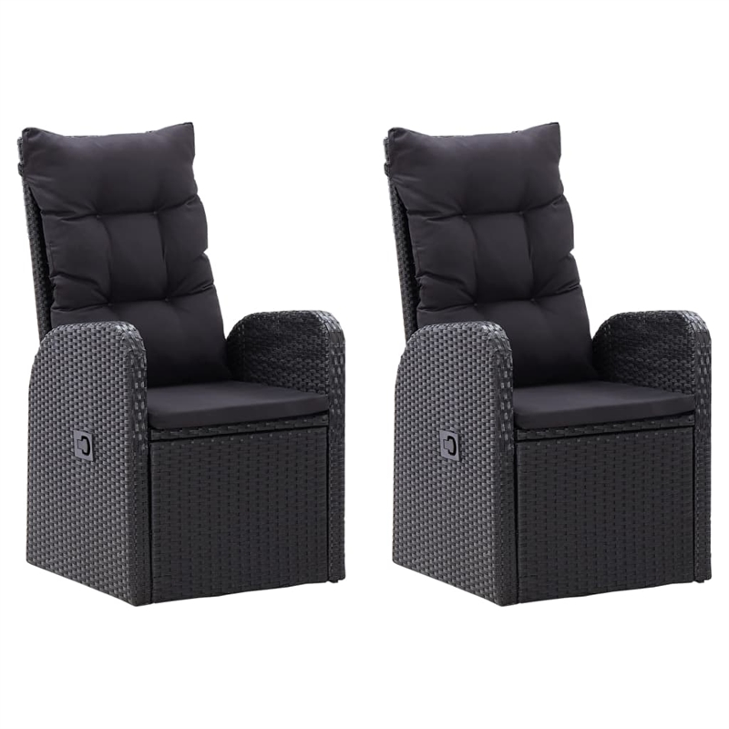 vidaXL Garden Dining Set in Black With in Black Cushions