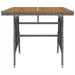 vidaXL PE Rattan/Steel/Solid Acacia Wood Medium Outdoor Dining Set in Gray