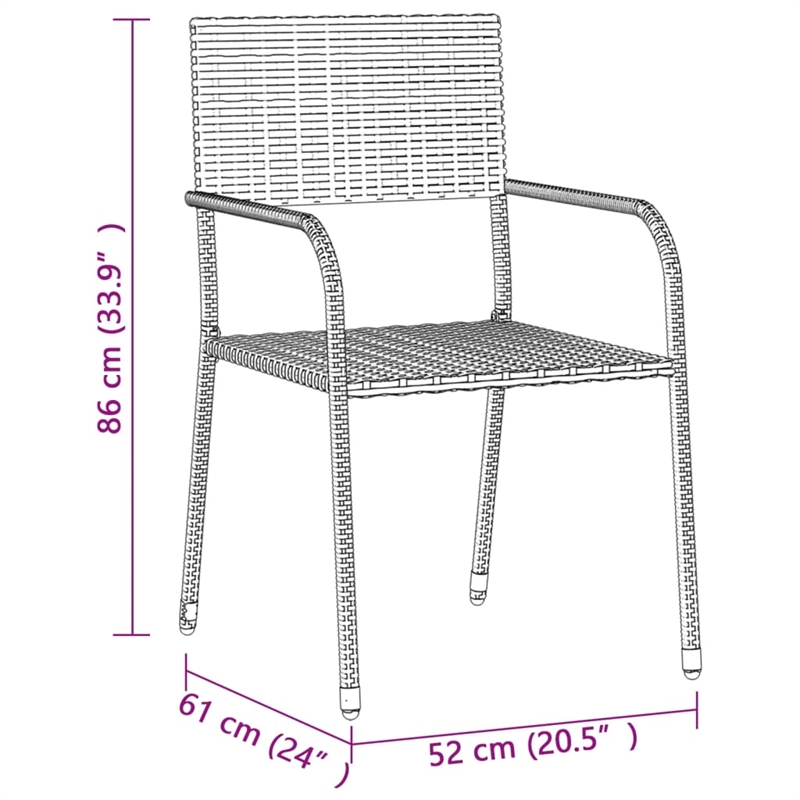 vidaXL PE Rattan/Steel/Solid Acacia Wood Medium Outdoor Dining Set in Gray