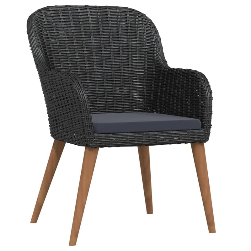 vidaXL Garden Dining Set in Black/Dark Gray