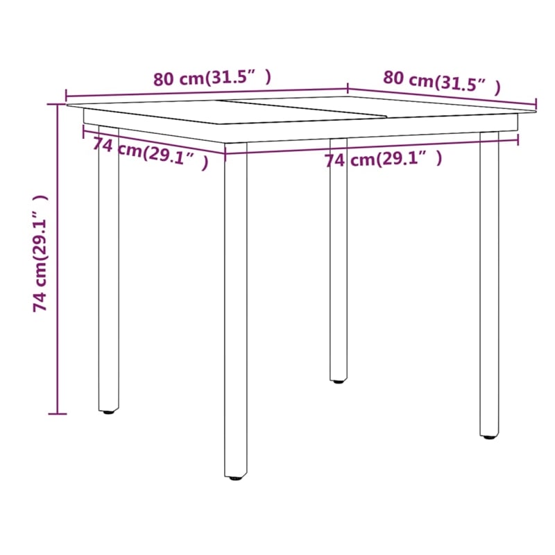 vidaXL Garden Dining Set in Black/Dark Gray