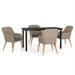 vidaXL Poly Rattan Medium Garden Dining Set in Brown and Black