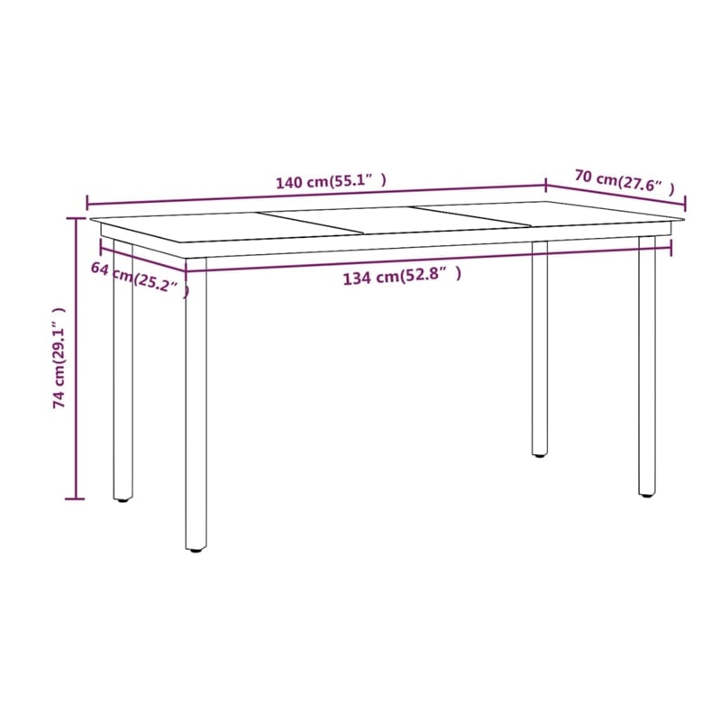 vidaXL Garden Dining Set in Brown and Black