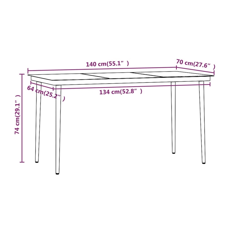 vidaXL Garden Dining Set in Brown and Black