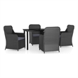 vidaXL Garden Dining Set in Black/Dark Gray