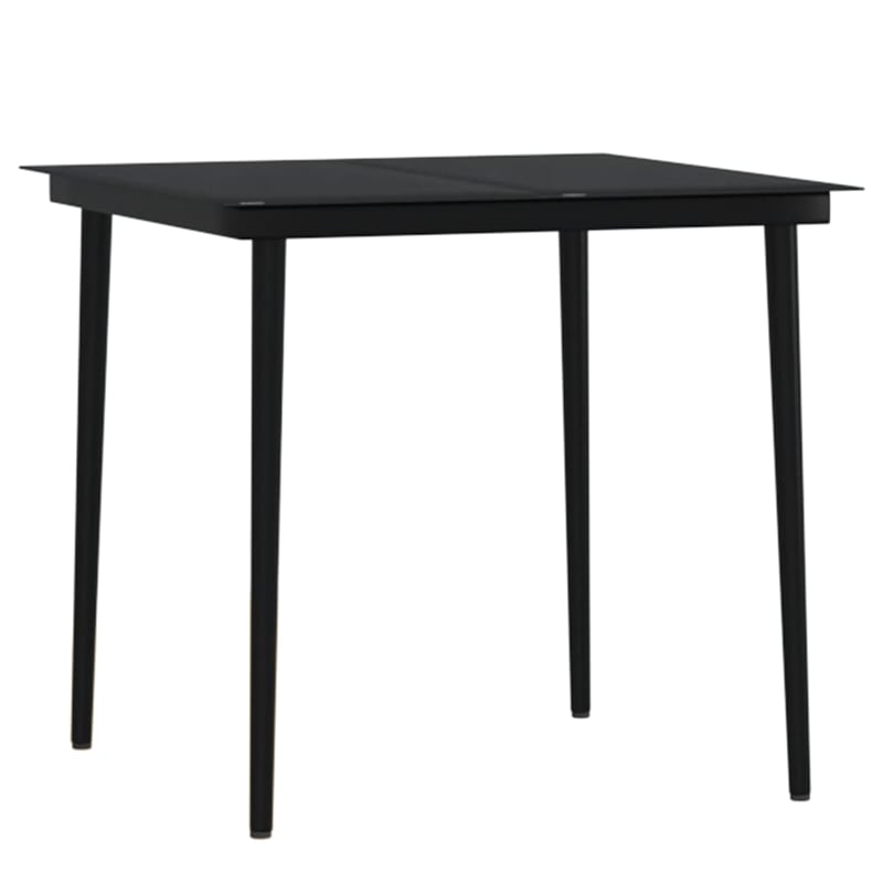 vidaXL Garden Dining Set in Black With in Dark Gray Cushions