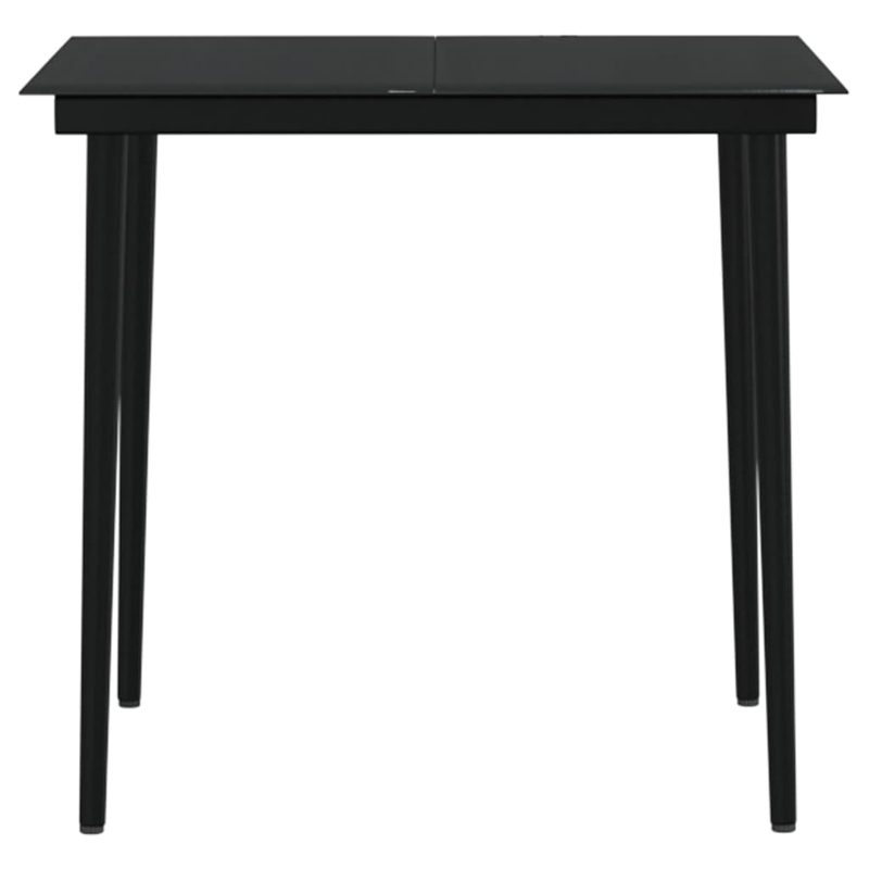 vidaXL Garden Dining Set in Black With in Dark Gray Cushions