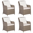 vidaXL Garden Dining Set in Brown/Cream/Black