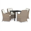 vidaXL Garden Dining Set in Brown/Cream/Black