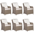 vidaXL Garden Dining Set in Brown/Cream/Black