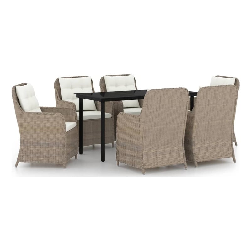 vidaXL Garden Dining Set in Brown/Cream/Black