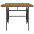 vidaXL PE Rattan/Steel/Solid Acacia Wood Medium Outdoor Dining Set in Gray