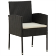 vidaXL Outdoor Dining Set in Black and Cream White
