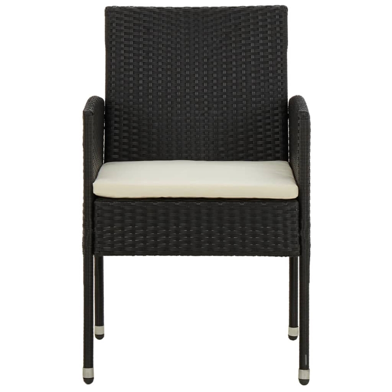 vidaXL Outdoor Dining Set in Black and Cream White