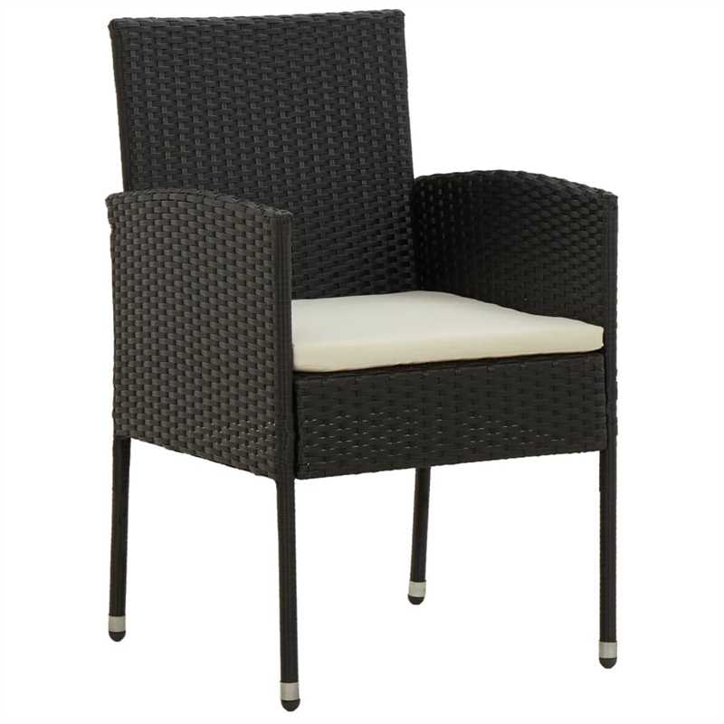 vidaXL Outdoor Dining Set in Black and Cream White