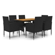 vidaXL Outdoor Dining Set in Black and Cream White