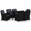 vidaXL Garden Dining Set in Black/Dark Gray