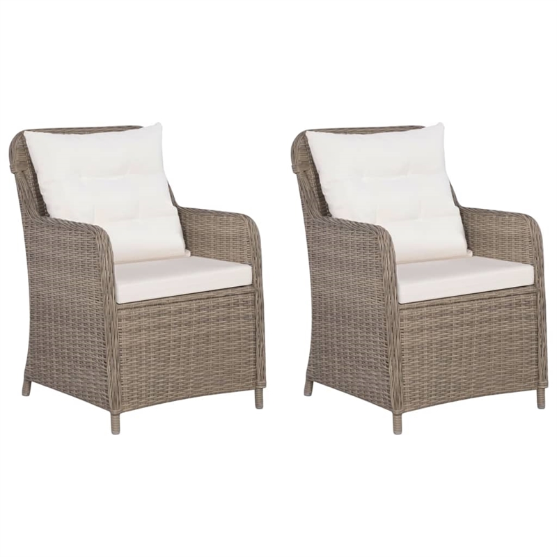 vidaXL Garden Dining Set in Brown/Black/Cream White