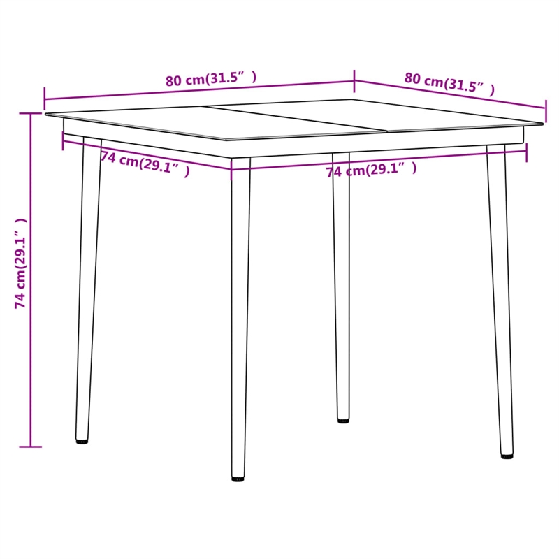 vidaXL Garden Dining Set in Brown/Black/Cream White