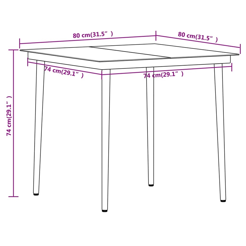 vidaXL Garden Dining Set in Brown/Cream White/Black