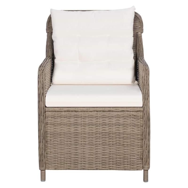 vidaXL Garden Dining Set in Brown/Cream White/Black