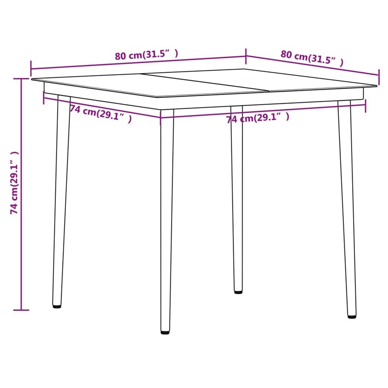 vidaXL Garden Dining Set in Brown/Cream White/Black