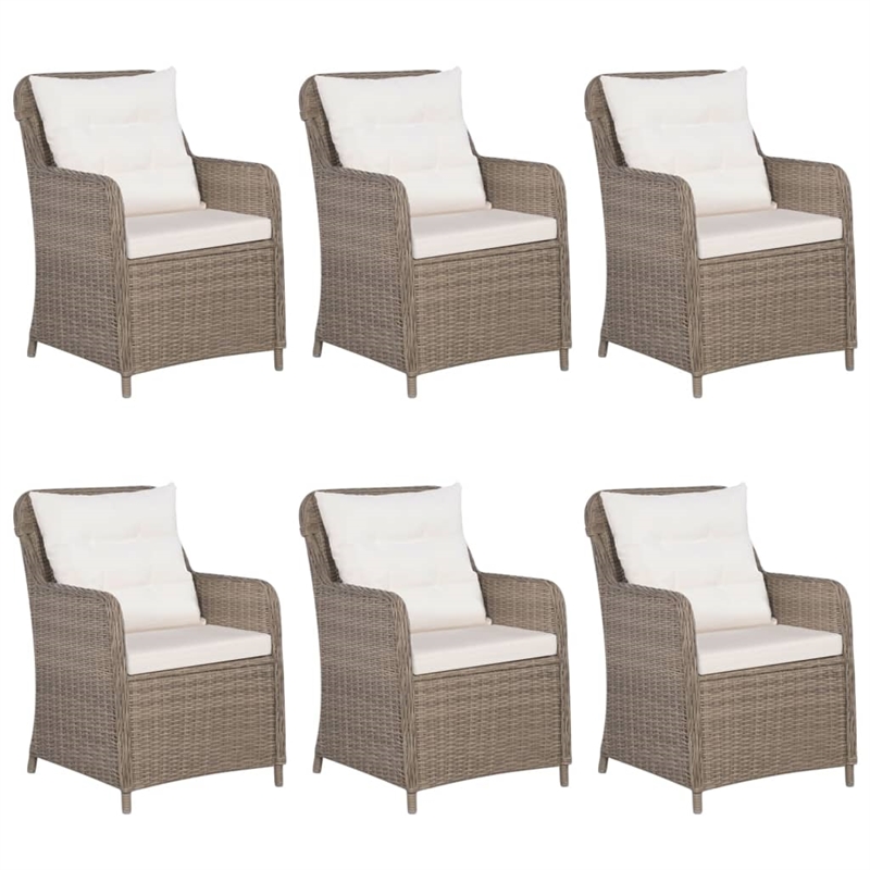 vidaXL Garden Dining Set in Brown/Cream White/Black