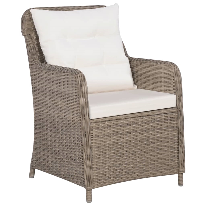 vidaXL Garden Dining Set in Brown/Cream White/Black