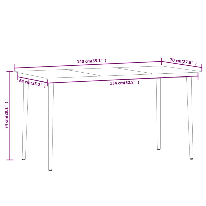 vidaXL Garden Dining Set in Brown/Cream White/Black