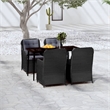 vidaXL Powder-Coated Steel 5 Piece Set Garden Dining Set in Black
