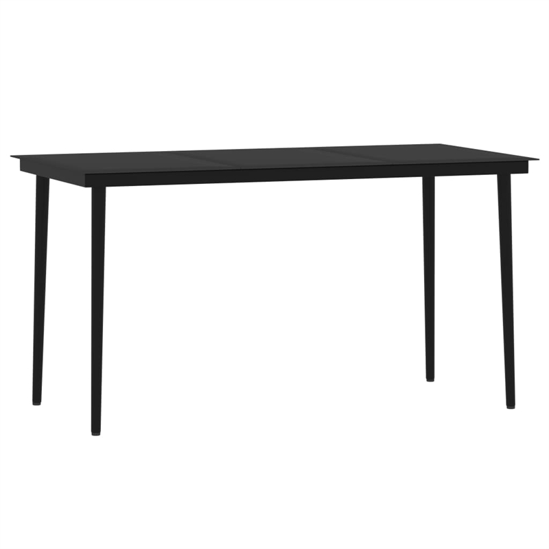 vidaXL Powder-Coated Steel 5 Piece Set Garden Dining Set in Black
