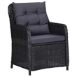 vidaXL Powder-Coated Steel 5 Piece Set Garden Dining Set in Black