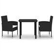 vidaXL Powder-Coated Steel/Glass Standard Garden Dining Set in Black