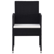 vidaXL Powder-Coated Steel/Glass Standard Garden Dining Set in Black