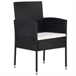 vidaXL Powder-Coated Steel/Glass Standard Garden Dining Set in Black