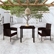 vidaXL Powder-Coated Steel/Glass Standard Garden Dining Set in Black