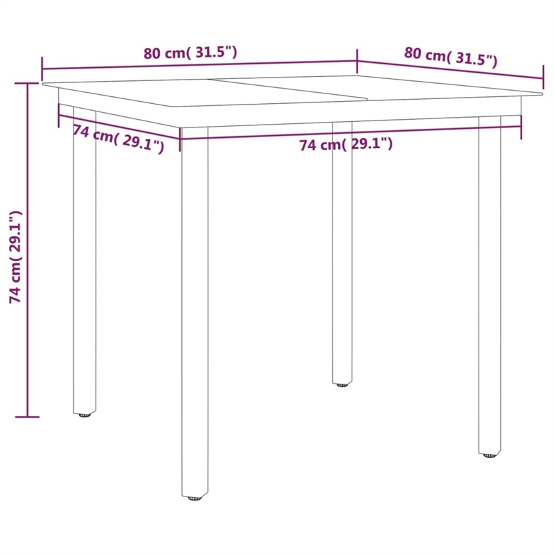 vidaXL Garden Dining Set in Black and Cream White