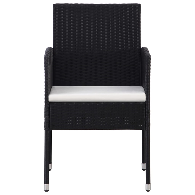 vidaXL PE Rattan Garden Dining Set in Black/Cream White