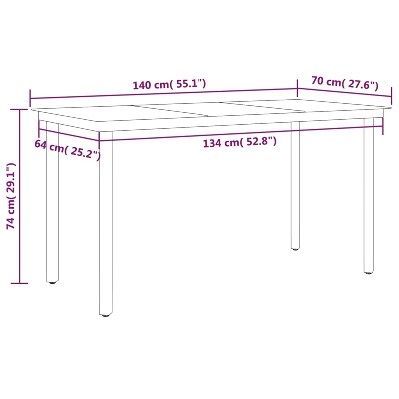 vidaXL PE Rattan Garden Dining Set in Black/Cream White