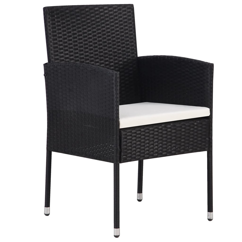 vidaXL Garden Dining Set in Black/Cream White