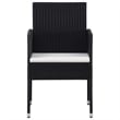 vidaXL Garden Dining Set in Black/Cream White