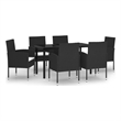vidaXL Garden Dining Set in Black/Cream White
