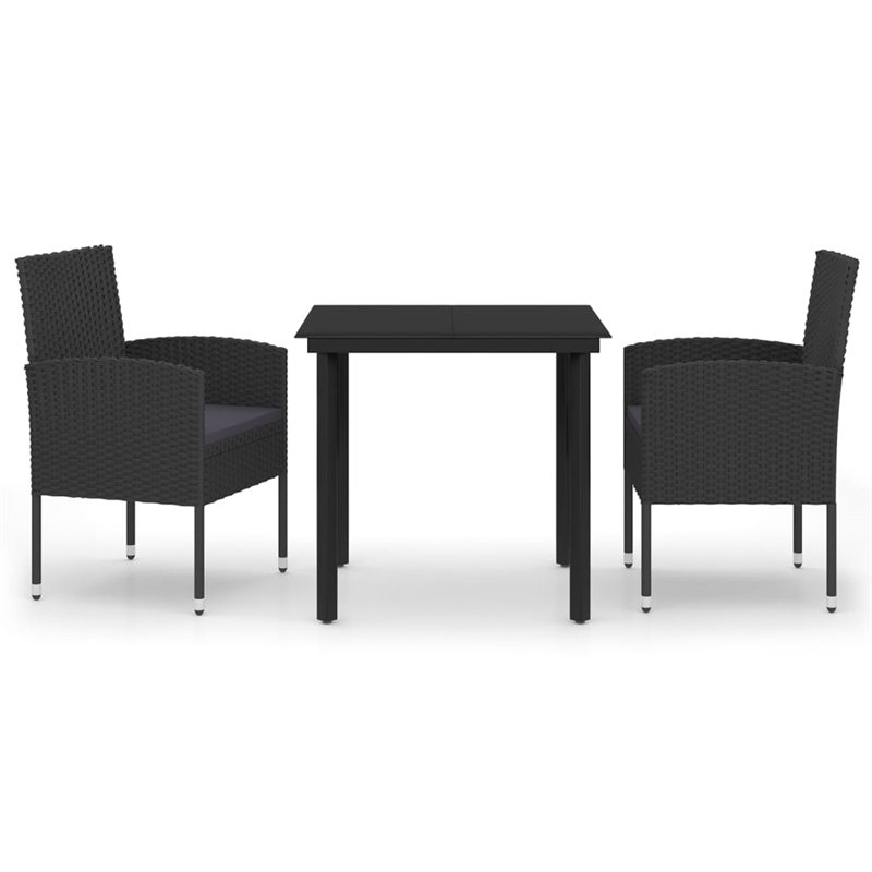 vidaXL Garden Dining Set in Black/Dark Gray