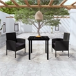 vidaXL Garden Dining Set in Black/Dark Gray